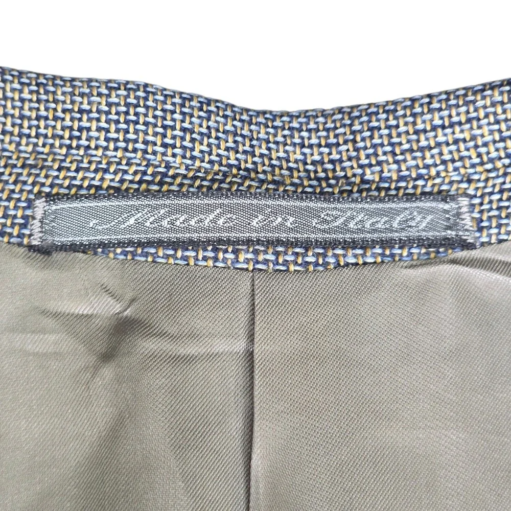 Vtg Ermenegildo‎ Zegna Neiman Marcus Blazer Jacket Cashmere 50L Blue Gold Gray